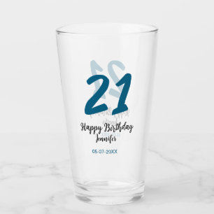 21歳はっきりした生青文字シンプルミニマル タンブラーグラス
