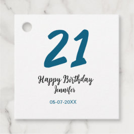 21歳はっきりした生青文字シンプルミニマル フェイバータグ
