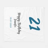 21歳はっきりした生青文字シンプルミニマル フリースブランケット (正面(横))