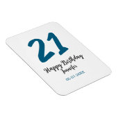 21歳はっきりした生青文字シンプルミニマル マグネット (右側)