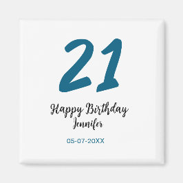 21歳はっきりした生青文字シンプルミニマル マグネット