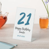 21歳はっきりした生青文字シンプルミニマル 台座サイン (インサイチュ)