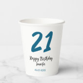 21歳はっきりした生青文字シンプルミニマル 紙コップ (裏面)