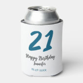 21歳はっきりした生青文字シンプルミニマル 缶クーラー (缶正面)