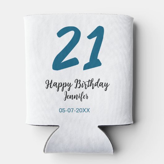 21歳はっきりした生青文字シンプルミニマル 缶クーラー (裏面)