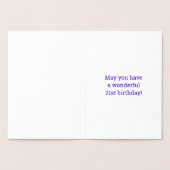 21歳はっきりした誕生日:「21歳!」 ゴールドフォイルカード 箔カード (内部)