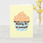 21歳は甘い誕生日Tシャツ&ギフト カード (黄色い花)