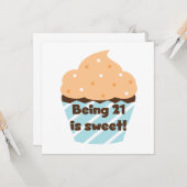 21歳は甘い誕生日Tシャツ&ギフト カード (正面/裏面インサイチュ)