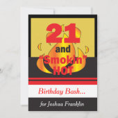 21歳アツアツ誕生日 招待状 (正面)