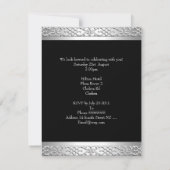 21歳エレガントの誕生日パーティーシルバーブラック 招待状 (裏面)