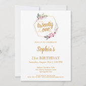 21歳エレガントの誕生日招待状-フローラチャーム 招待状 (正面)