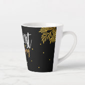 21歳エレガントの誕生日金ゴールドの葉の写真パーティー カフェラテマグ (右)