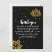 21歳エレガントの誕生日金ゴールドの葉 サンキューカード (正面)