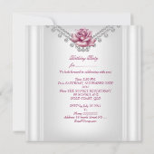21歳エレガントパーティーホワイトピンクローズ2 招待状 (裏面)
