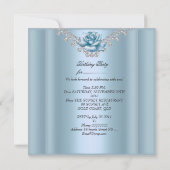 21歳エレガントパーティーホワイトブルーバラ 招待状 (裏面)