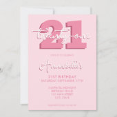 21歳エレガントモダンの誕生日の脚本 招待状 (正面)