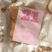 21歳エレガントモダンの誕生日の脚本 招待状