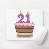 21歳オンお誕生日ケーキ マウスパッド (マウス)