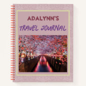 21歳カスタムの女性ピンクの写真ギフト ノートブック (正面)