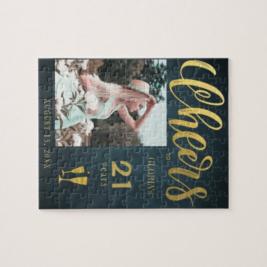 21歳カスタムの誕生日ギフト海軍への写真応援 ジグソーパズル (横)