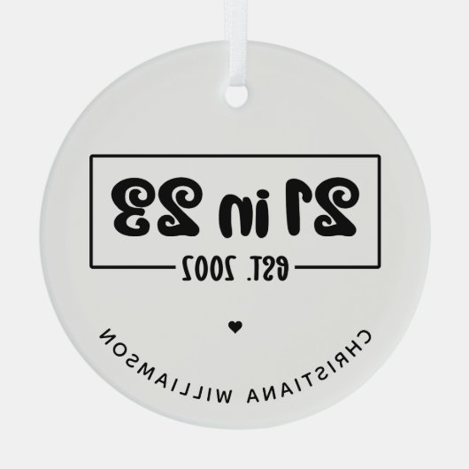 21歳カスタムの誕生日プレゼント21 in 23 Est 2002 ガラスオーナメント (裏面)