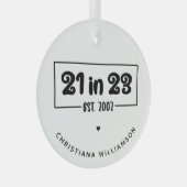 21歳カスタムの誕生日プレゼント21 in 23 Est 2002 ガラスオーナメント (正面右)