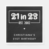 21歳カスタムの誕生日プレゼント21 in 23 Est 2002 スタンダードランチョンナプキン (正面)