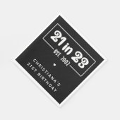 21歳カスタムの誕生日プレゼント21 in 23 Est 2002 スタンダードランチョンナプキン (角)