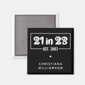 21歳カスタムの誕生日プレゼント21 in 23 Est 2002 マグネット (正面/裏面)