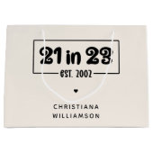 21歳カスタムの誕生日プレゼント21 in 23 Est 2002 ラージペーパーバッグ (正面)