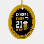 21歳カスタムの誕生日応援とビールから21歳 セラミックオーナメント (右)