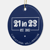 21歳カスタムの誕生日21 in 23 Est 2002誕生日 セラミックオーナメント (左)