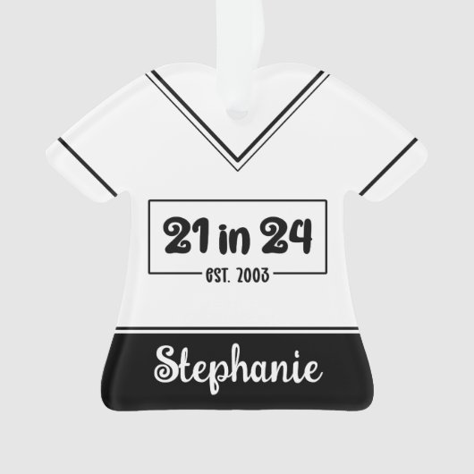 21歳カスタムの誕生日21 in 24 Est 2003誕生日 オーナメント (正面)