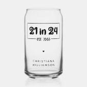 21歳カスタムの誕生日21 in 24 Est 2003誕生日 ガラス缶 (正面)