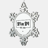 21歳カスタムの誕生日21 in 24 Est 2003誕生日 スノーフレークピューターオーナメント (右)