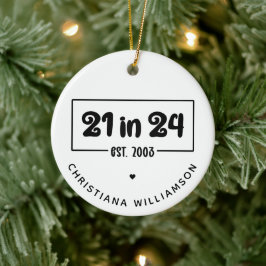 21歳カスタムの誕生日21 in 24 Est 2003誕生日 セラミックオーナメント