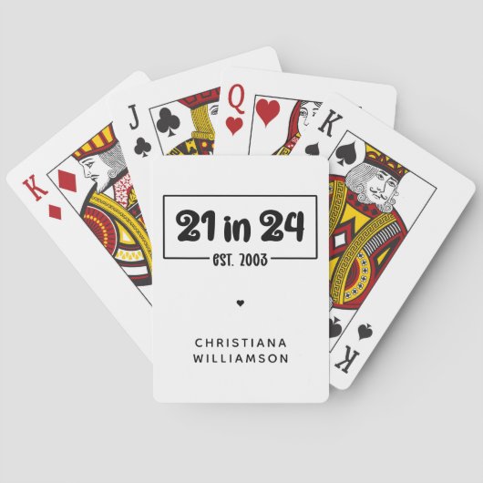 21歳カスタムの誕生日21 in 24 Est 2003誕生日 トランプ (裏面)