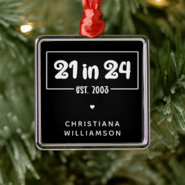 21歳カスタムの誕生日21 in 24 Est 2003誕生日 メタルオーナメント
