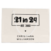 21歳カスタムの誕生日21 in 24 Est 2003誕生日 ラージペーパーバッグ (裏面)