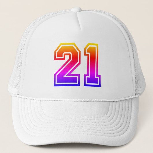 21歳カラフルの誕生日パーティートラック運転手ハット キャップ (正面)