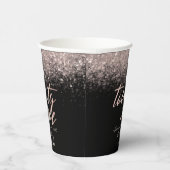 21歳ガーリー誕生日ブラックとバラ金ゴールドグリッター 紙コップ (右)