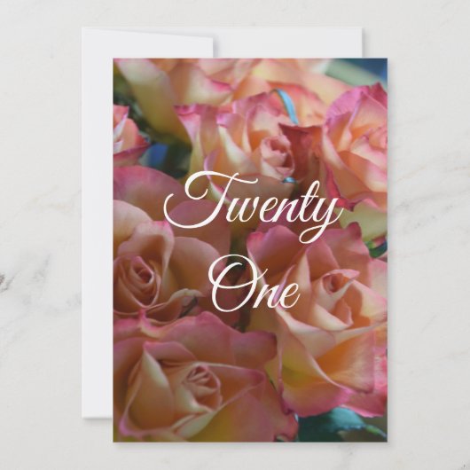 21歳バラ21歳パーティの招待状 招待状 (裏面)