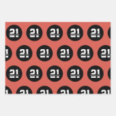 21歳パーソナライズされたの誕生日のモダンレトロ ラッピングペーパーシート (正面3)