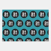 21歳パーソナライズされたの誕生日のモダンレトロ ラッピングペーパーシート (正面2)
