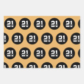 21歳パーソナライズされたの誕生日のモダンレトロ ラッピングペーパーシート (正面)