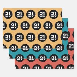 21歳パーソナライズされたの誕生日のモダンレトロ ラッピングペーパーシート