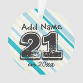 21歳パーソナライズされたの誕生日オーナメント オーナメント (正面)