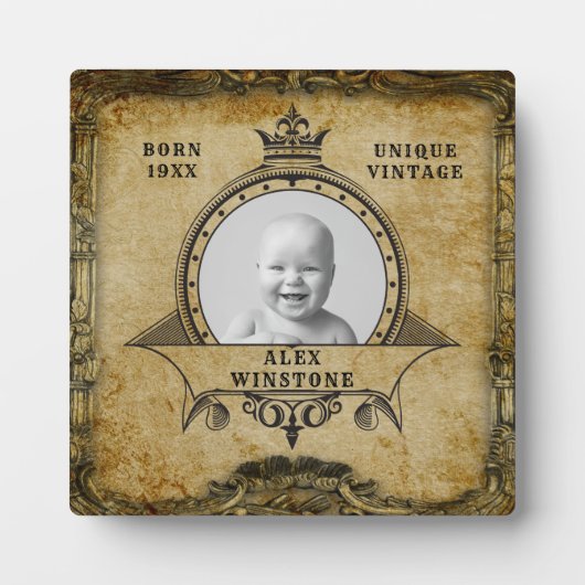 21歳パーソナライズされたの誕生日ヴィンテージ写真テンプレート フォトプラーク (正面)