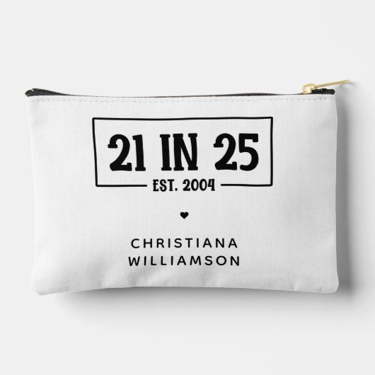 21歳パーソナライズされたの誕生日21 IN 25 Est 2004 アクセサリーポーチ (裏面)