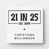 21歳パーソナライズされたの誕生日21 IN 25 Est 2004 フォトプラーク (正面)